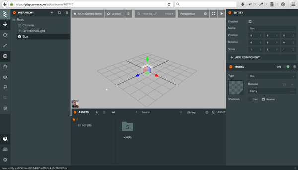 PlayCanvas Editor - Box