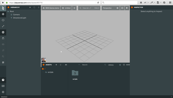 PlayCanvas Editor - Scene