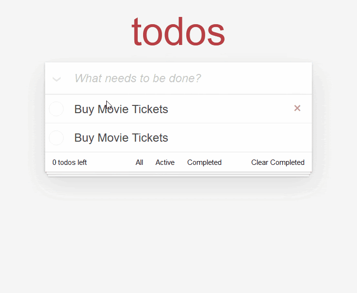 The app being shown in the ember inspector, to prove that added todos are being stored by the service, even if they are not being displayed in the UI yet