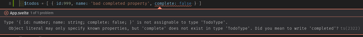 Todo Type object property complete should be completed