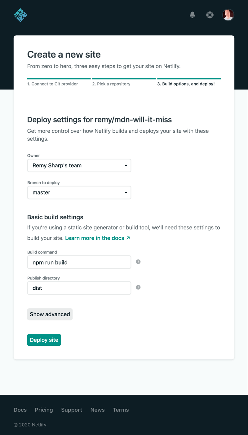 netlify distribution options, as described in the surrounding text